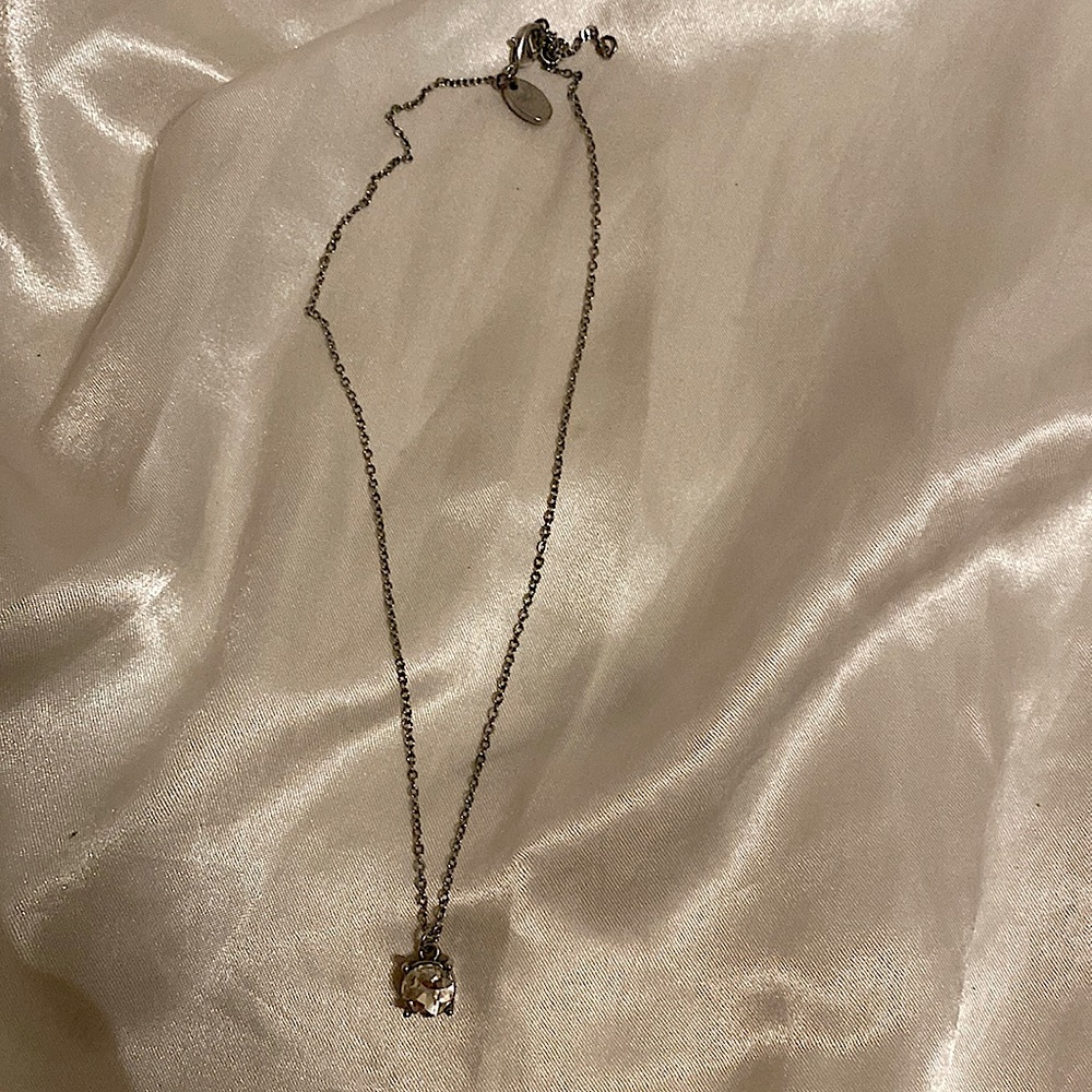 Silver cubic zirconia necklace